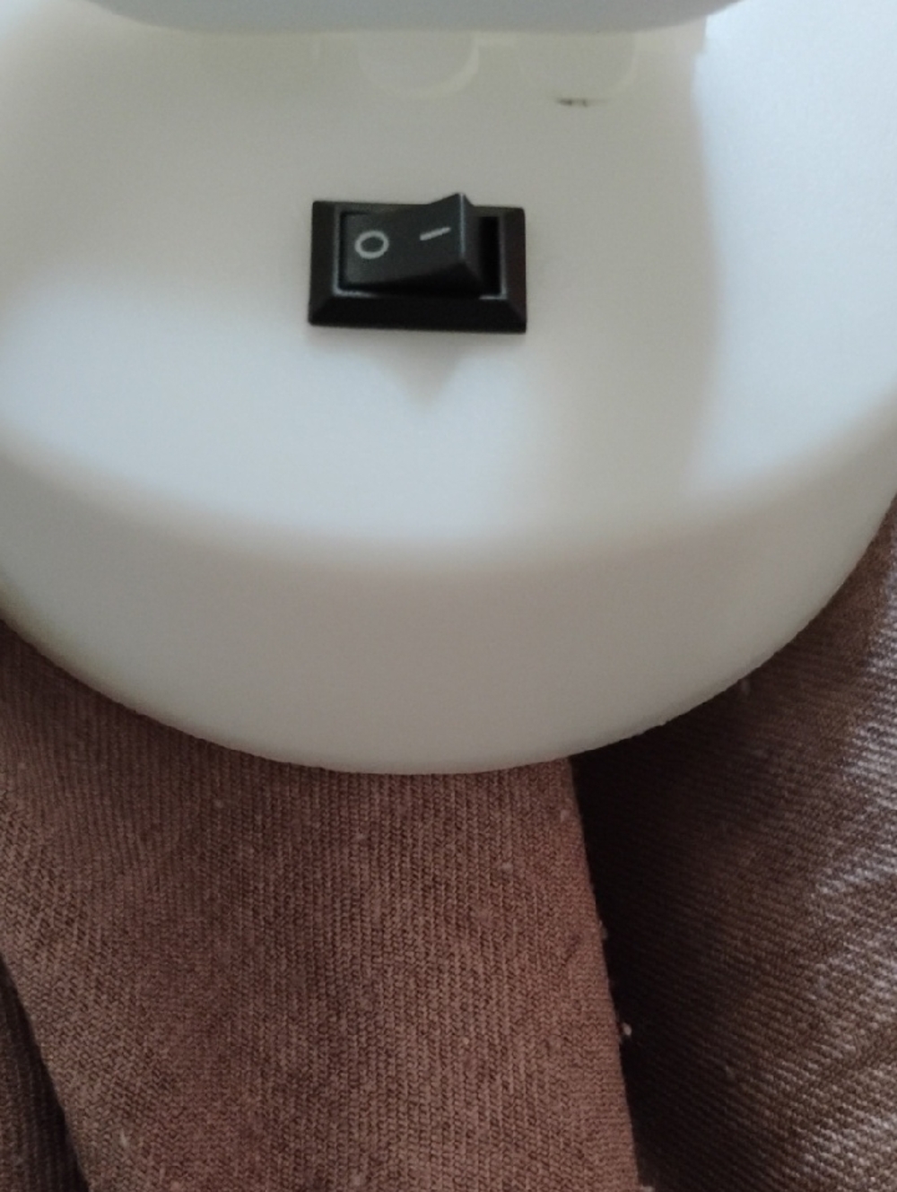 White Table Lamp Base with Black Rocker Switch - Sleek Modern Designabd The Cone